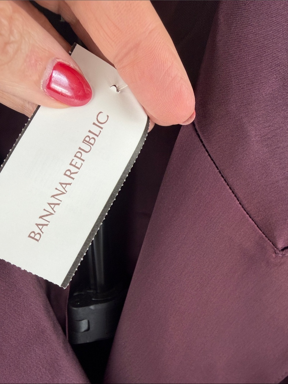 Banana Republic Isa Italian Satin Double-Breasted Blazer in Purple Prune - Picture 4 of 15